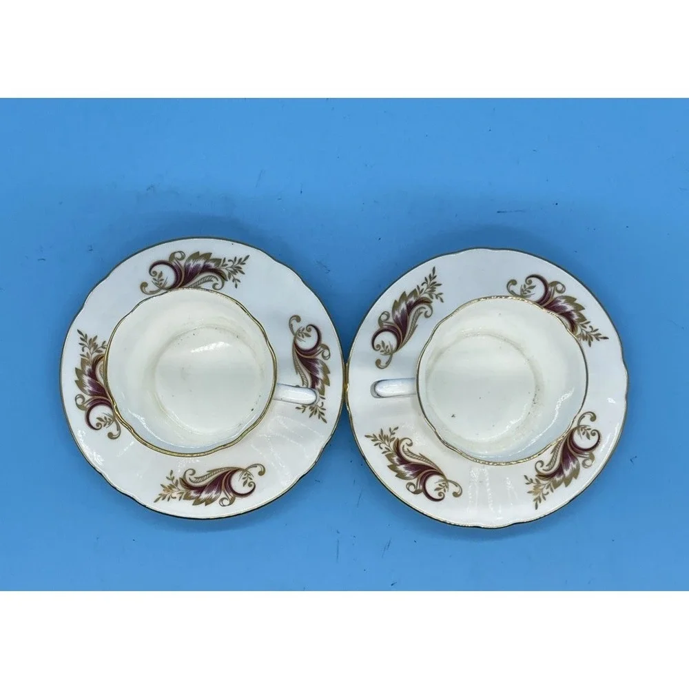 Fine Bone China HANKOOK~  England Original‎ Tech ~ Cup/Saucer Set ~ Leaf Motif